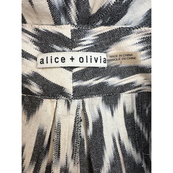 Alice + Olivia Printed Mini‎ Shorts Scarlet Cream & Black Size 2 High waist - Picture 6 of 8